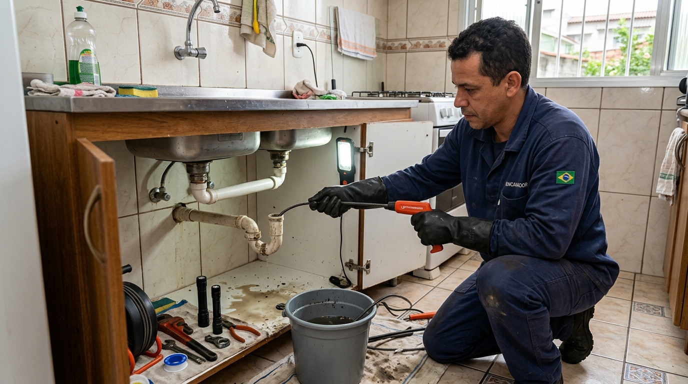 Equipe de desentupimento de canos em Belém-PA