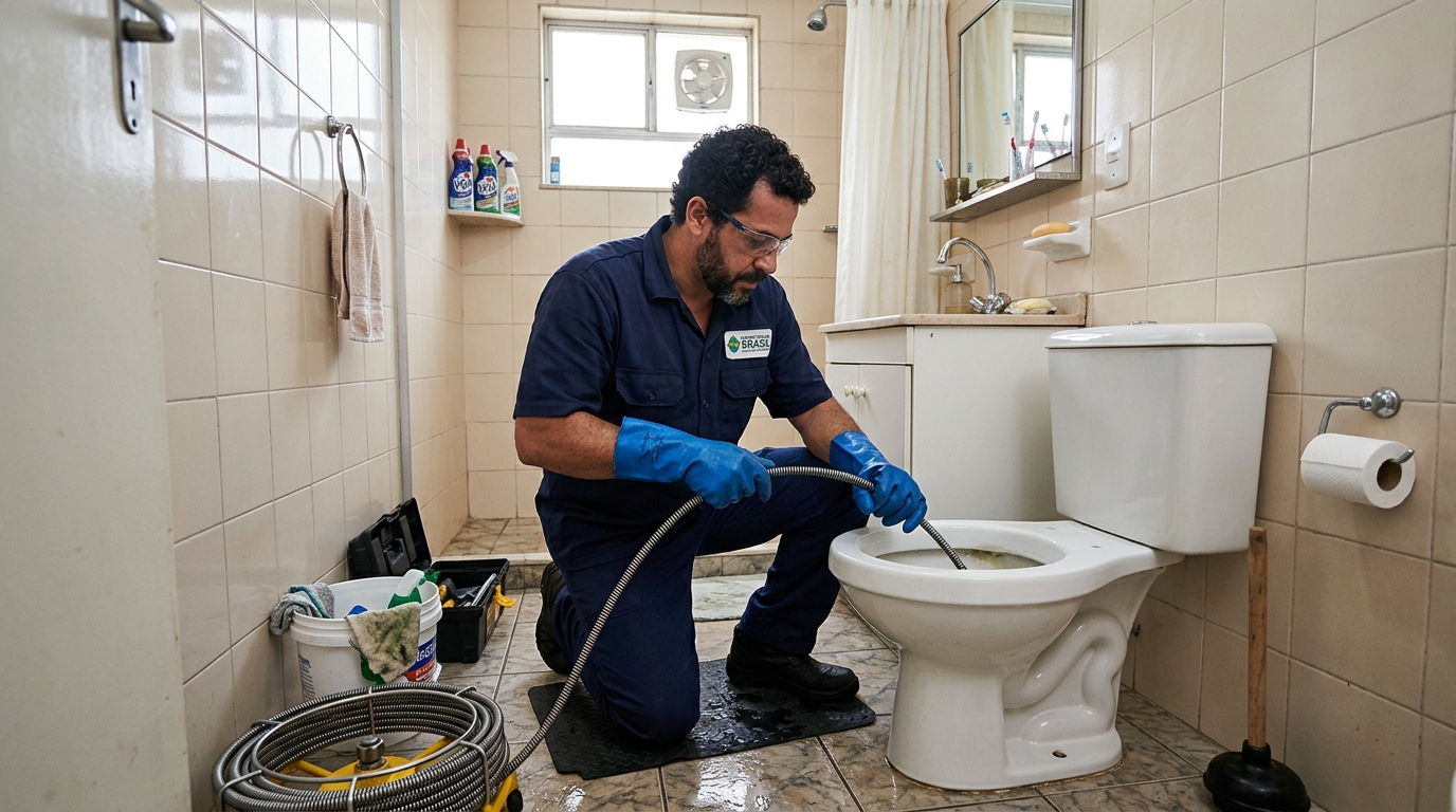 Desentupimento de vaso com equipamento em Belém-PA