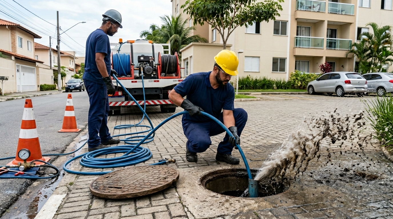 Equipe de hidrojateamento em Belém-PA