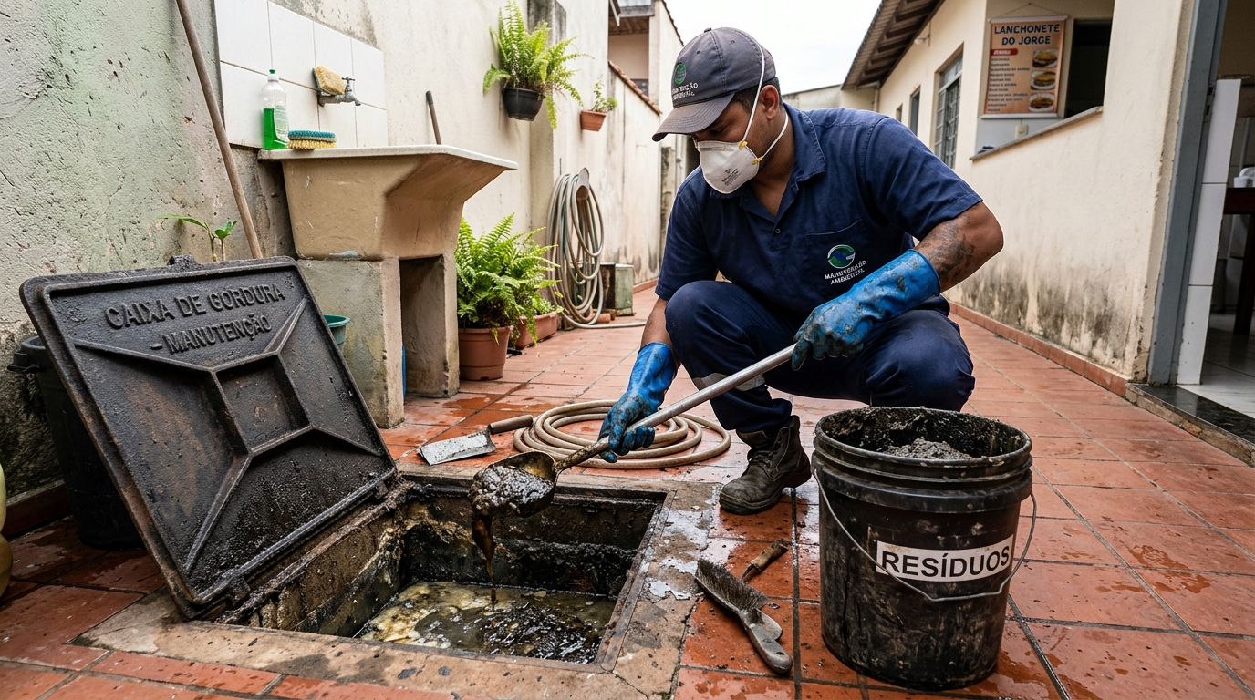 Remoção de lodo de caixa de gordura em Belém-PA